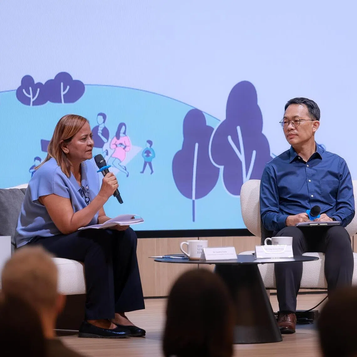 In conversation with Mr Ong Kong Hong (right), divisional director of Curriculum Planning and Development Division 1, Ministry of Education (MOE), moderated by The Straits Times senior education correspondent Sandra Davie at The Straits Times PSLE Prep Forum on April 4, 2026.