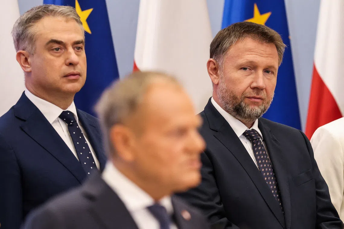 FILE PHOTO: Newly appointed Polish Minister of the Interior and Administration, Marcin Kierwinski, attends a government reshuffle announcement in Warsaw, Poland, July 23, 2025. REUTERS/Kuba Stezycki/File Photo