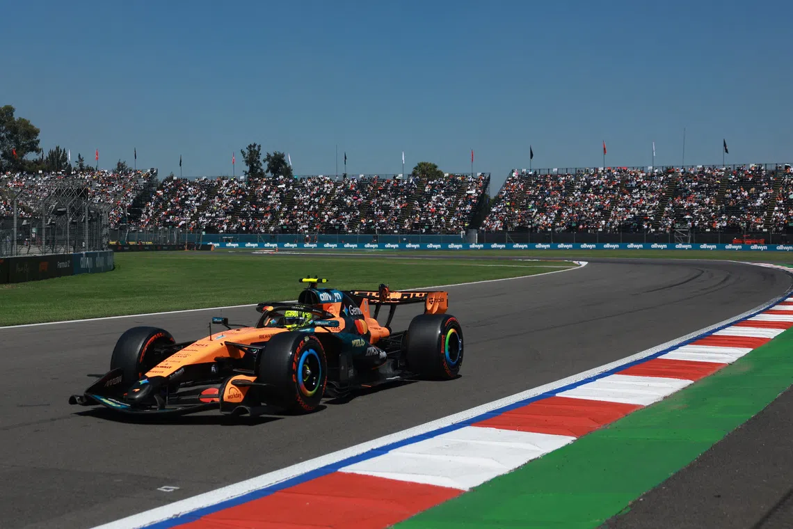 Formula One F1 - Mexico City Grand Prix - Autodromo Hermanos Rodriguez, Mexico City, Mexico - October 31, 2026 McLaren's Lando Norris during practice REUTERS/Raquel Cunha