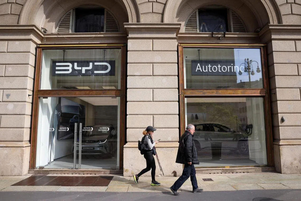 A BYD Auto and Autotorino store in Milan, Italy, on March 20, 2024.