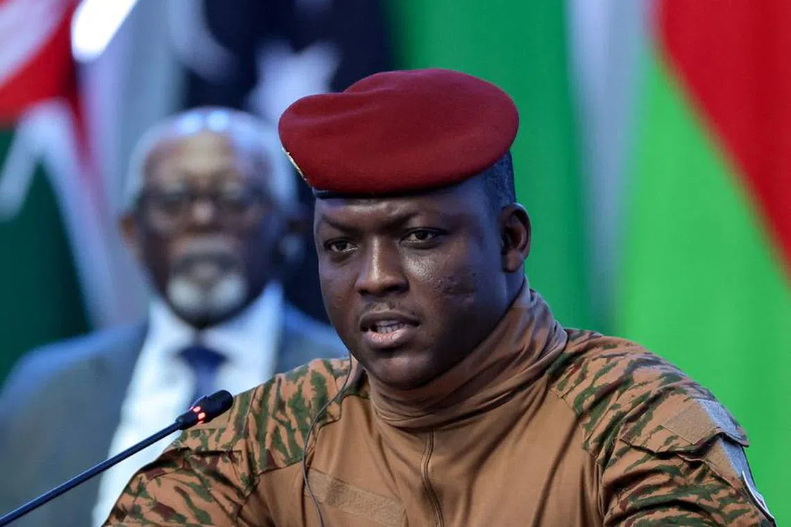 Burkina Faso's interim President Ibrahim Traore attends a session of the Russia-Africa summit in Saint Petersburg, Russia, July 28, 2023.  Donat Sorokin/TASS Host Photo Agency via REUTERS/File Photo