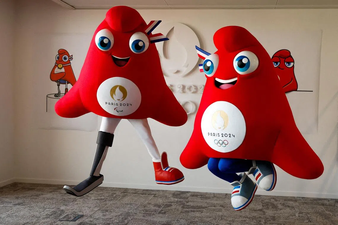 The Paris 2024 Olympic and Paralympic mascots the Phryges are unveiled.