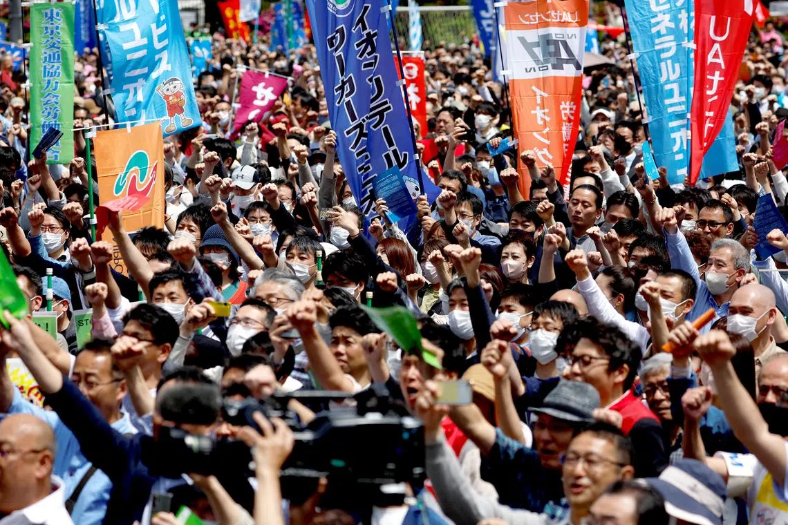 Workers at major companies had asked for annual increases of 5.85 per cent, according to the Japanese Trade Union Confederation.