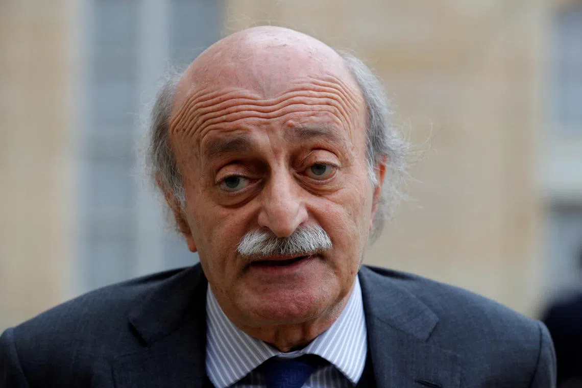 FILE PHOTO: Lebanese Druze leader Walid Jumblatt is seen in Paris in this file photo. REUTERS/Philippe Wojazer/File Photo