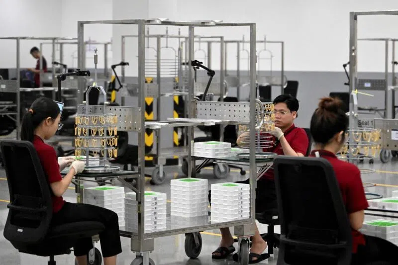 Workers craft jewellery at Pandora’s new manufacturing plant in Ho Chi Minh City . The country can afford a slower-growing economy but not a banking system under stress, says the writer.