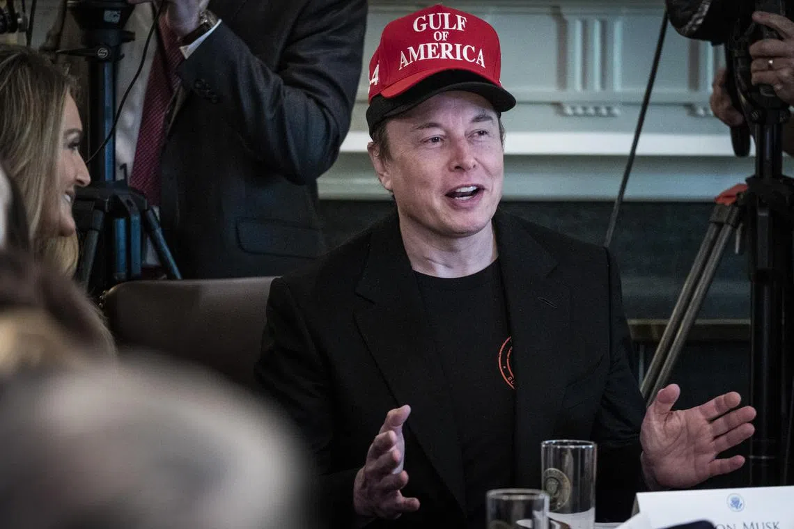 Trump adviser and Doge chief Elon Musk attending a Cabinet meeting at the White House on April 30.