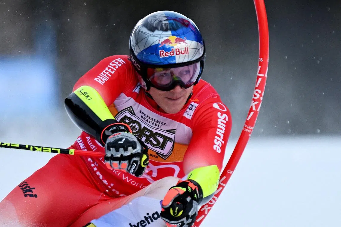 FILE PHOTO: Alpine Skiing - FIS Alpine Ski World Cup - Men's Giant Slalom - Alta Badia, Italy - December 21, 2025 Switzerland's Marco Odermatt in action during the first run. REUTERS/Angelika Warmuth/File Photo