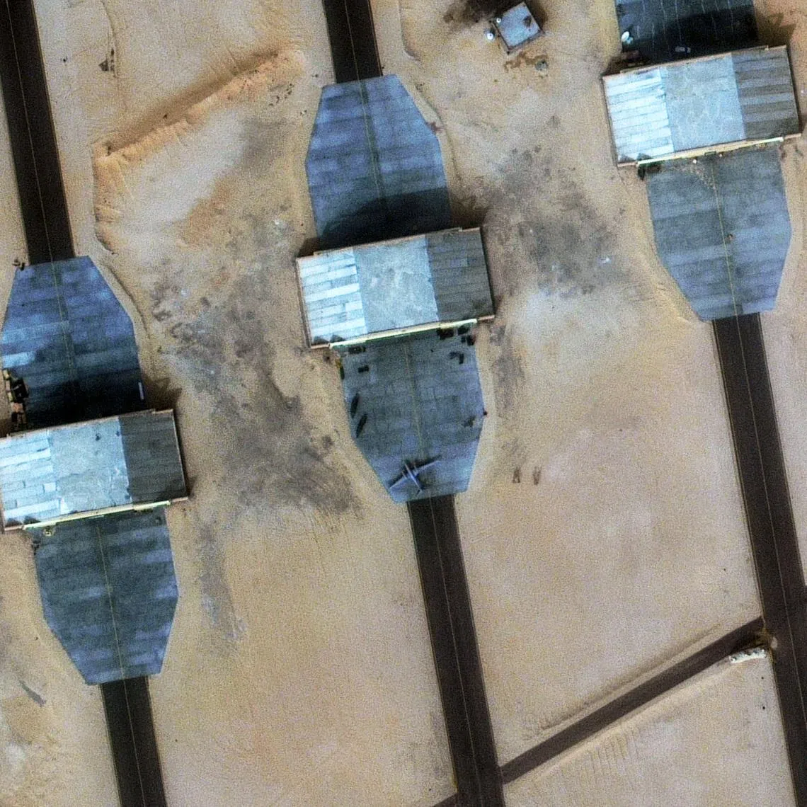 A satellite image shows a Bayraktar Akinci, an unmanned combat aerial vehicle, at an airport in East Oweinat, Egypt, January 9, 2026. ©2026 Vantor/Handout via REUTERS