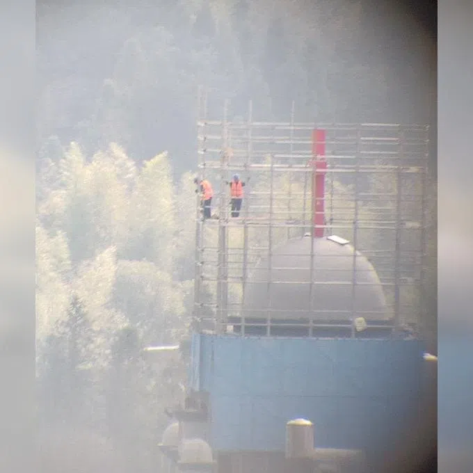 A photo posted on social media that is said to show Yayang church being prepared for demolition.