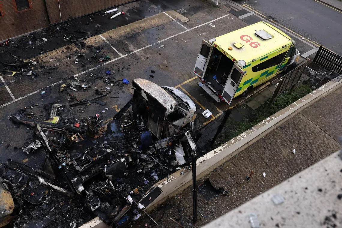 The ambulances were set on fire early on March 23 while they were parked next to a synagogue. 