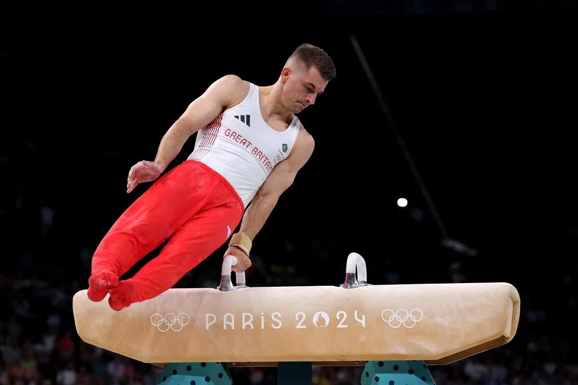 Paris 2024 Olympics - Artistic Gymnastics - Men's Pommel Horse Final - Bercy Arena, Paris, France - August 03, 2024. Max Whitlock of Britain in action. REUTERS/Amanda Perobelli