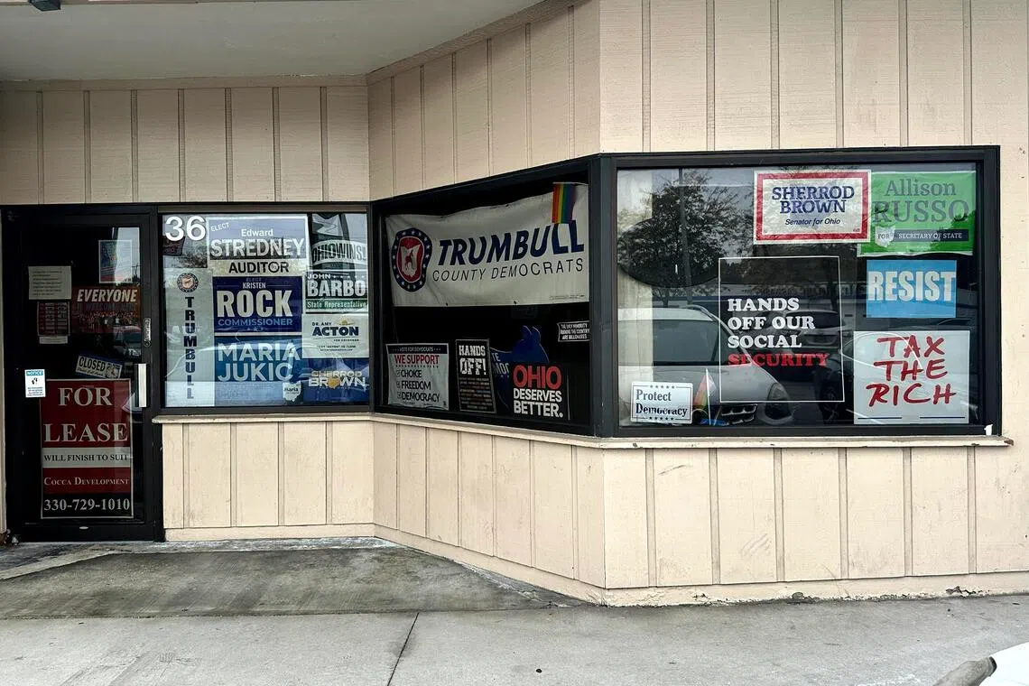 In Warren, Ohio, the local Democratic Party office is festooned with candidates posters, slogans and calls for volunteers.