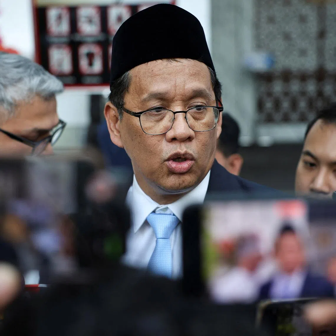 Indonesia's newly appointed Finance Minister Purbaya Yudhi Sadewa speaks to journalists following his inauguration at the Presidential Palace in Jakarta, Indonesia, September 8, 2025. REUTERS/Willy Kurniawan