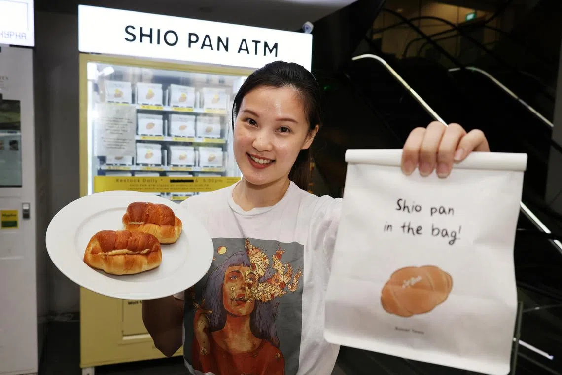 Ms Serene Tan, co-owner of Butter Town at the bakery's second and newest Shio Pan ATM at Hillion Mall.