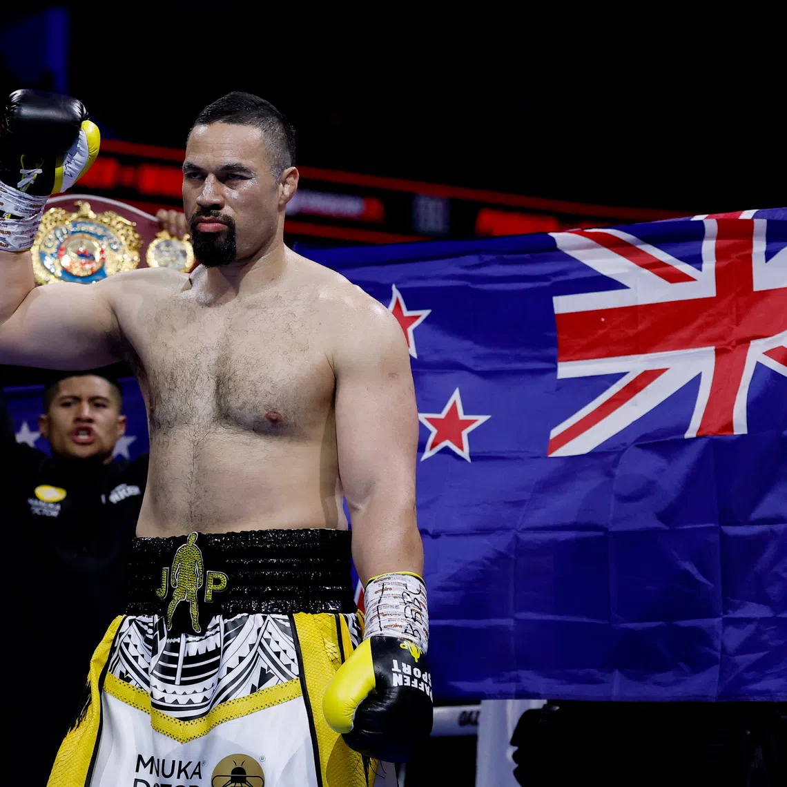 Boxing - Joseph Parker v Fabio Wardley - The O2, London, Britain - October 25, 2025 Joseph Parker makes his entrance to the ring before his fight against Fabio Wardley Action Images via Reuters/Andrew Couldridge