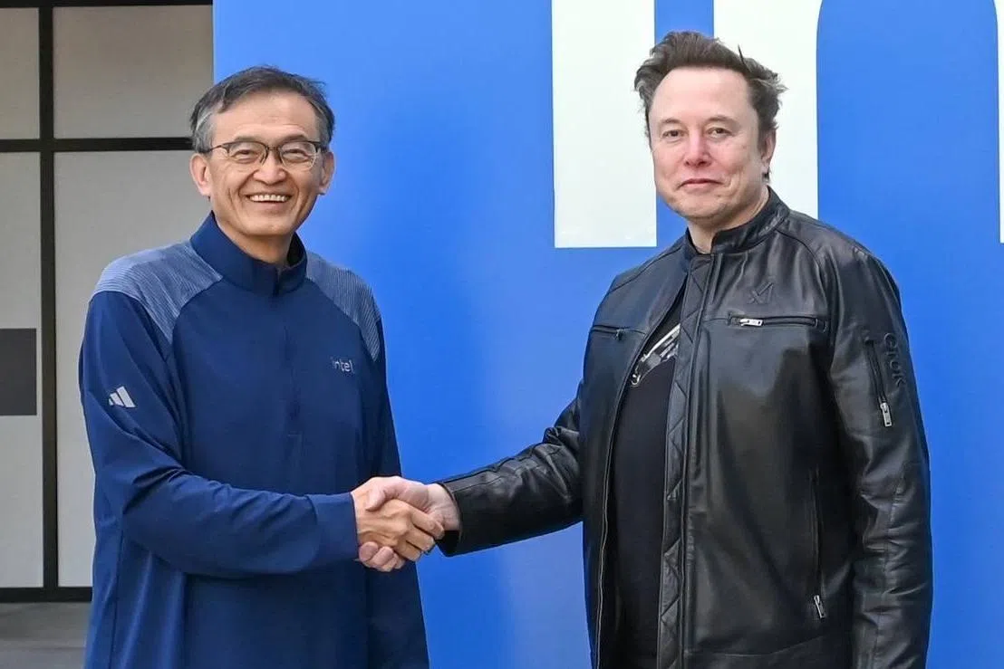Intel's CEO Lip-Bu Tan (left) has praised Tesla CEO Elon Musk for his track record of re-imagining entire industries.