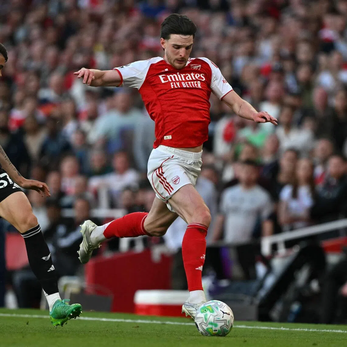 Arsenal midfielder Declan Rice during the 1-0 Premier League win over Newcastle United.
