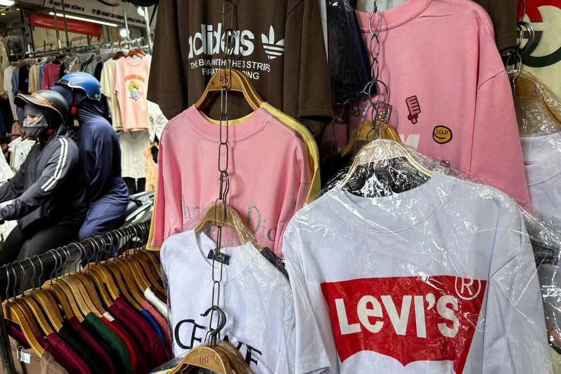 Counterfeit goods at Ninh Hiep market, on the outskirts of Hanoi, Vietnam, on May 5, 2026.