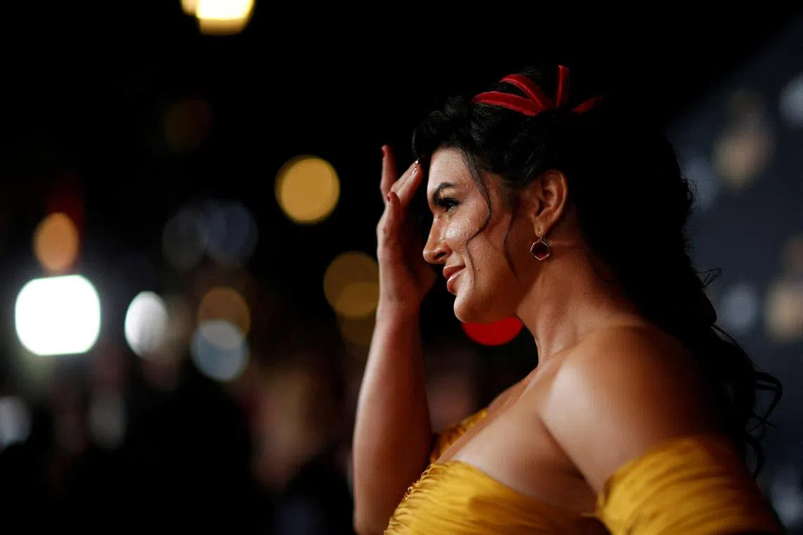 Cast member Gina Carano poses at the premiere for the television series The Mandalorian in Los Angeles on Nov 13, 2019. 