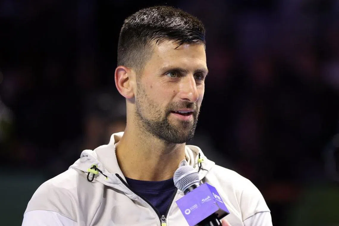 Tennis - Exhibition Match - Novak Djokovic v Carlos Alcaraz - Riyadh, Saudi Arabia - December 27, 2023 Serbia's Novak Djokovic during an interview after the match REUTERS/Ahmed Yosri/File Photo