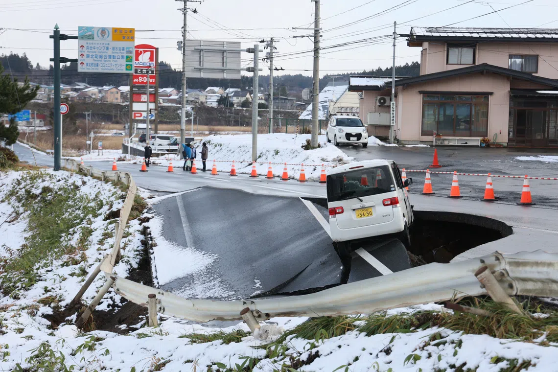 The quake, late on Dec 8 off the coast of the northern region of Aomori, shook buildings, tore apart roads, smashed windows and triggered tsunami waves.