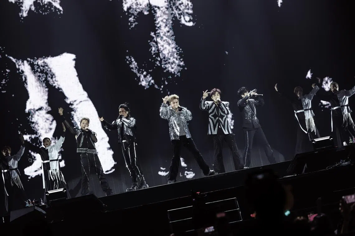 Taiwanese boyband Energy during their concert at the Singapore Indoor Stadium on Nov 24.