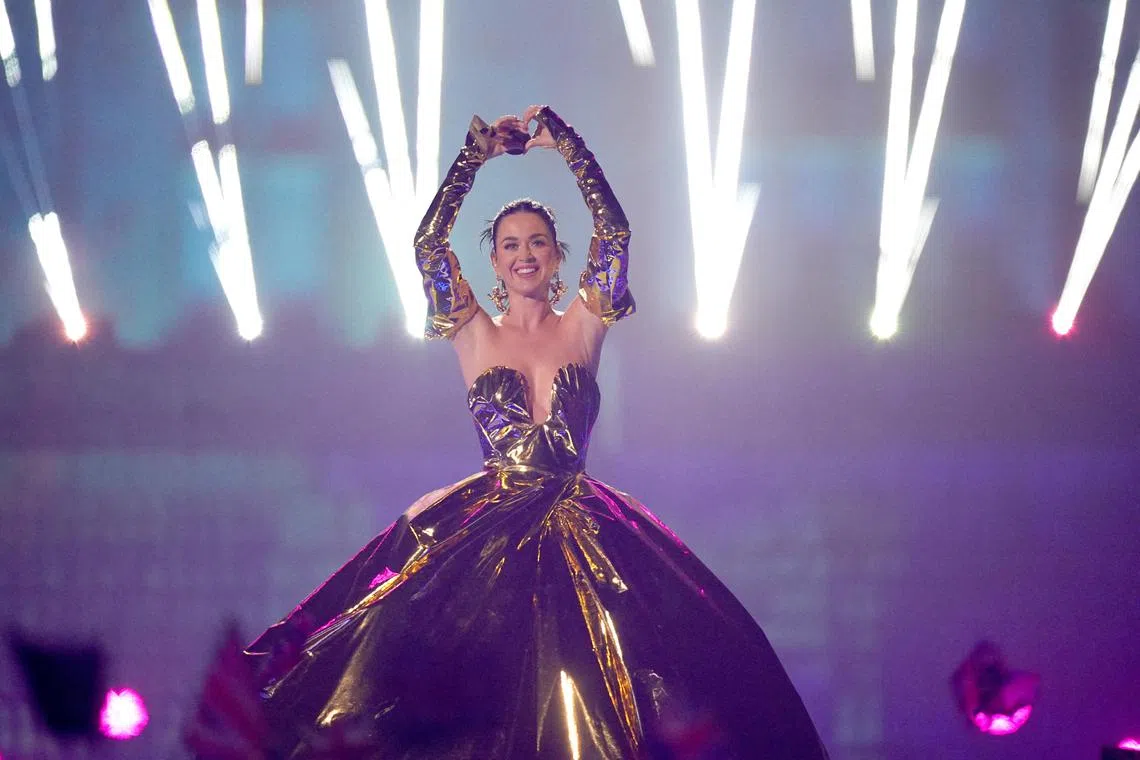 Katy Perry performing at the Coronation Concert held in the grounds of Windsor Castle, Berkshire, to celebrate the coronation of King Charles III.