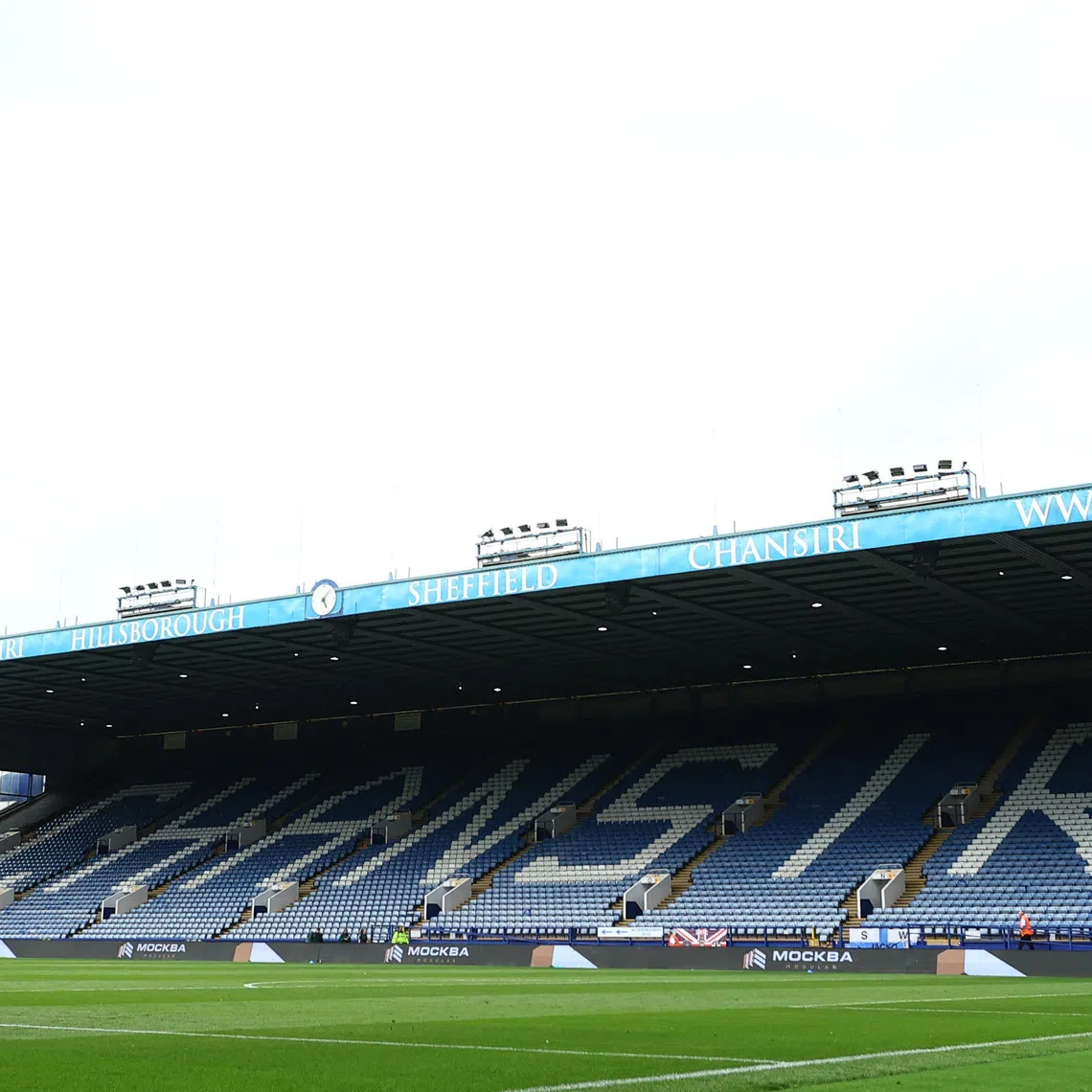 Soccer Football - Championship - Sheffield Wednesday v Stoke City - Hillsborough Stadium, Sheffield, Britain - August 16, 2025 Seats in the stands read \"Chansiri\" named after the owner of Sheffield Wednesday Dejphon Chansiri Action Images via Reuters/Andrew Boyers