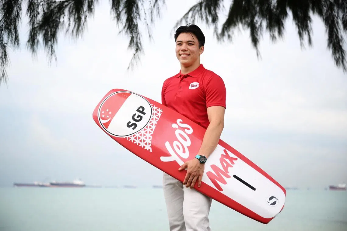 Portrait of kitefoiler Max Maeder at East Coast Park taken on Nov 9, 2024.