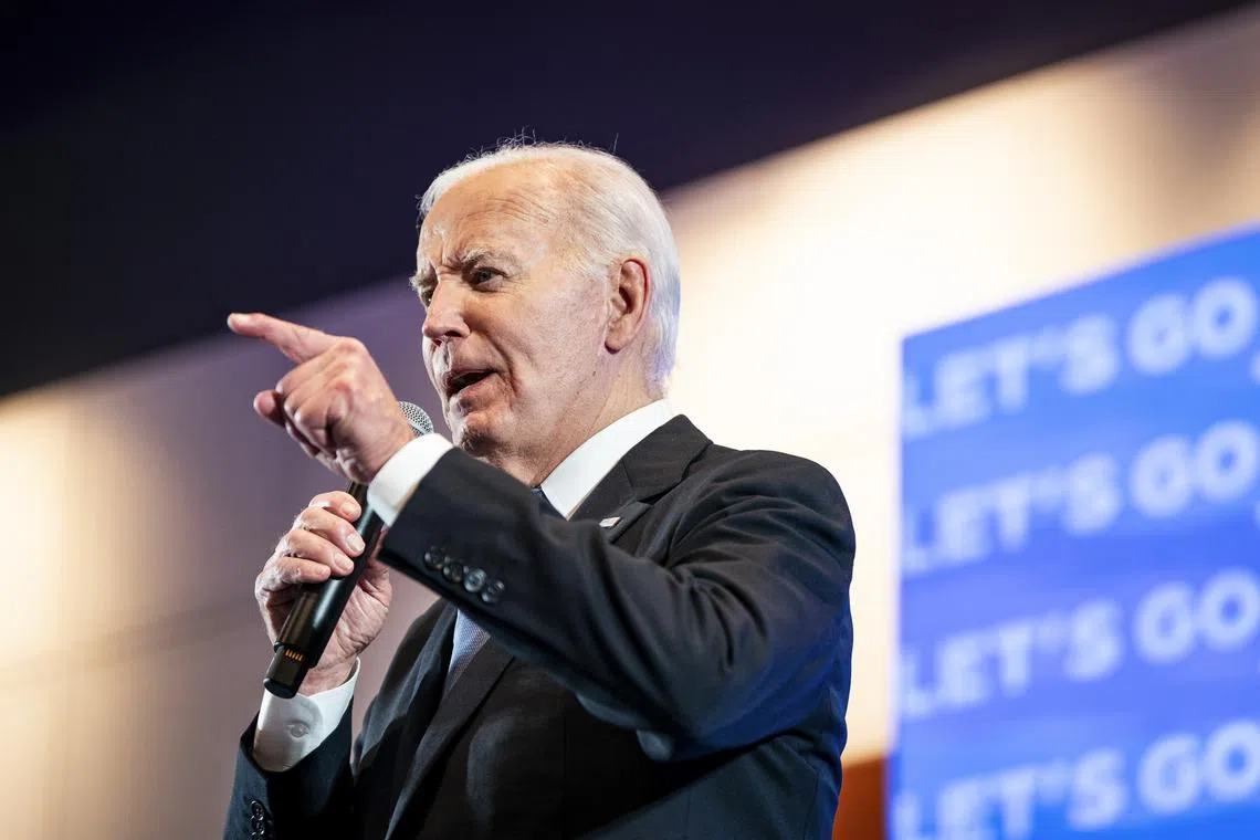 US President Joe Biden had a rough start of the night, speaking with a hoarse voice and offering a lacklustre delivery. 