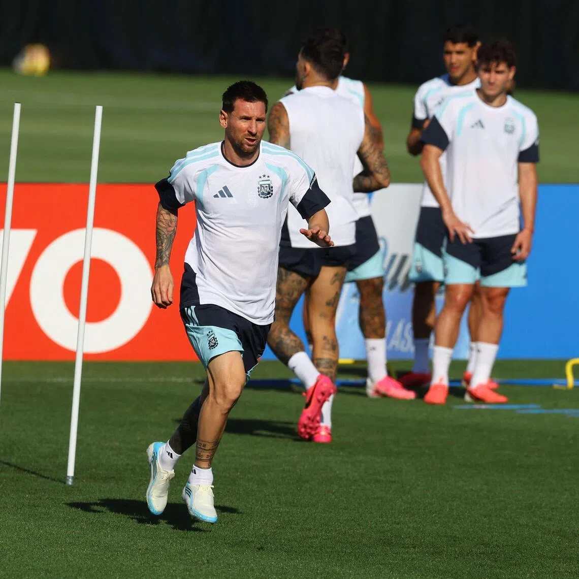 Argentina captain and superstar Lionel Messi during a training session ahead of their World Cup clash against Algeria.