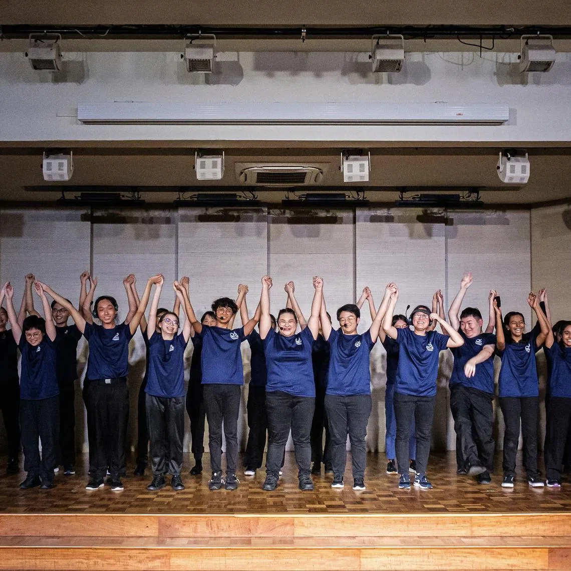 cwsign - A group photo of Singapore Polytechnic's sign language club members after the annual SIGNature performance, which involves the performing of songs using sign language, in 2024.

PHOTO: Courtesy of Singapore Polytechnic's sign language club
