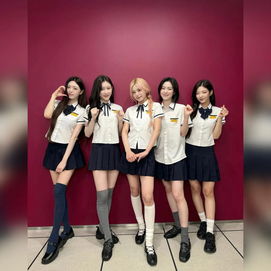 South Korean girl group Itzy comprises (from left) Yuna, Chaeryeong, Yeji, Ryujin and Lia.