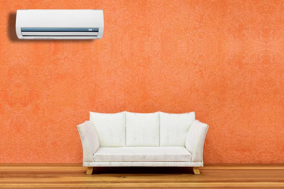 Combining the use of an air-con with a ceiling fan is an efficient practice in Singapore.