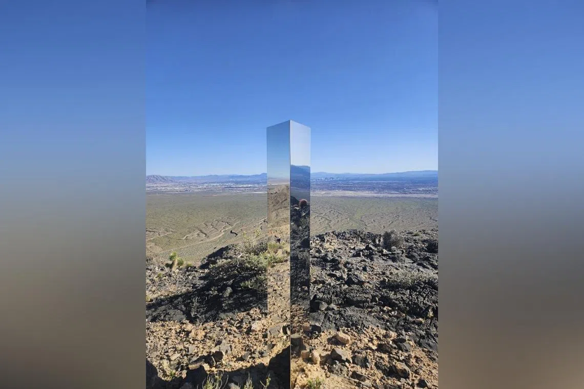 Las Vegas police spotted the reflective shape during a search and rescue mission over the weekend in a hiking area an hour north of Sin City.