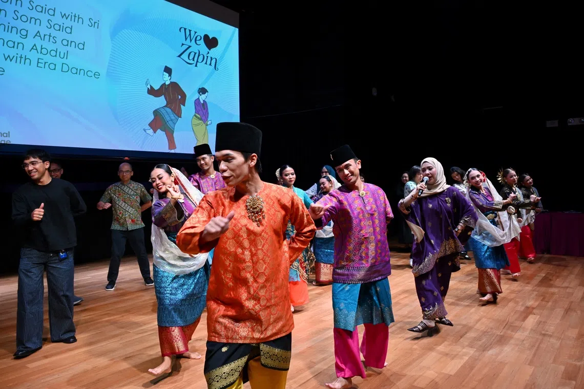 Zapin practitioners giving a demonstration of the dance at the Malay Heritage Centre on Sept 24.