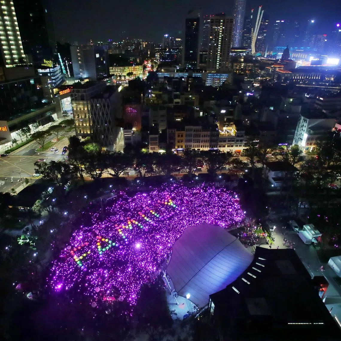 The night ended with attendees getting together in a light-up formation and spelling out the word “family”.
