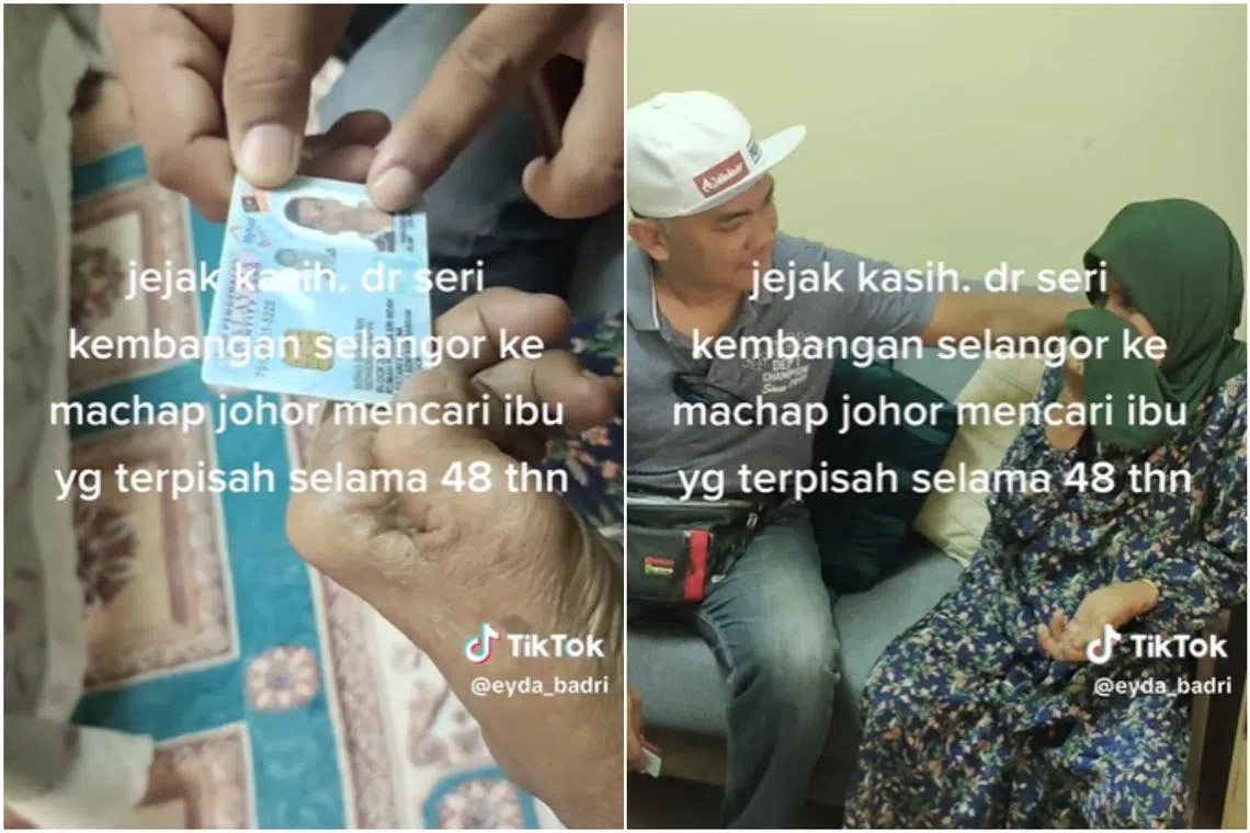 Mr Ahmad Suffian made a journey of more than 200km to drop in on his unsuspecting birth mother at her residence.