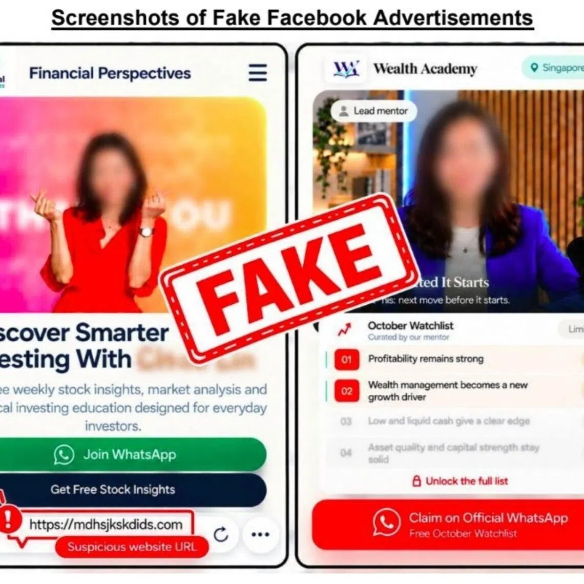 Criminals would pretend to be renowned financial experts on Facebook advertisements, and lure victims into investing increasing sums of money.
