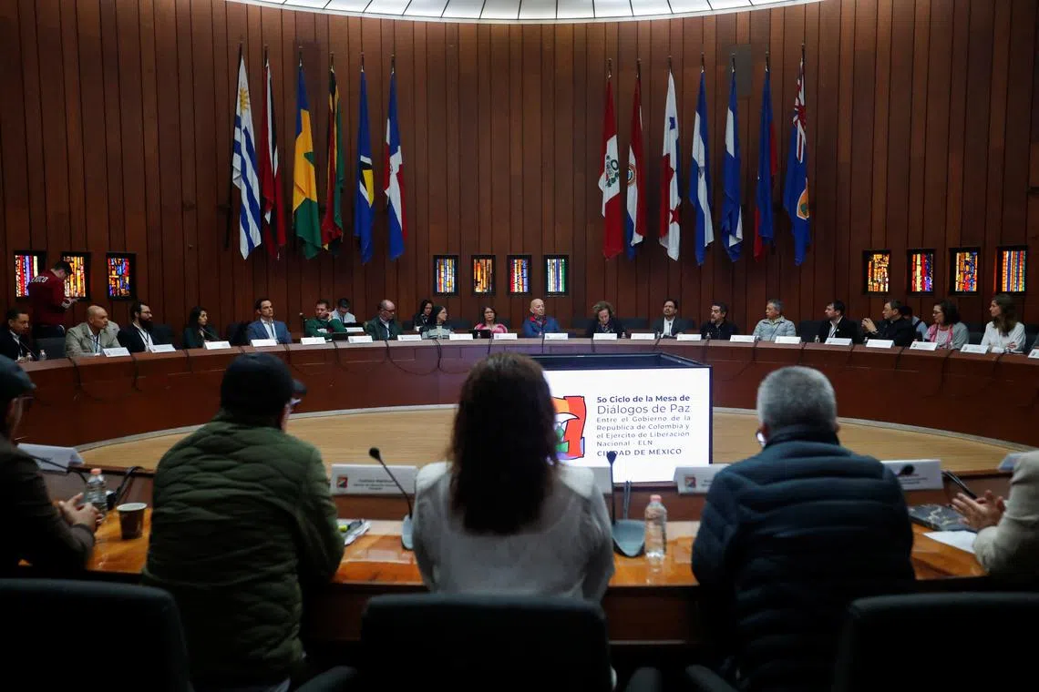 FILE PHOTO: The fifth round of peace dialogues between Colombia's government and the National Liberation Army (ELN) is held in Mexico City, Mexico December 17, 2023. REUTERS/Daniel Becerril/File Photo
