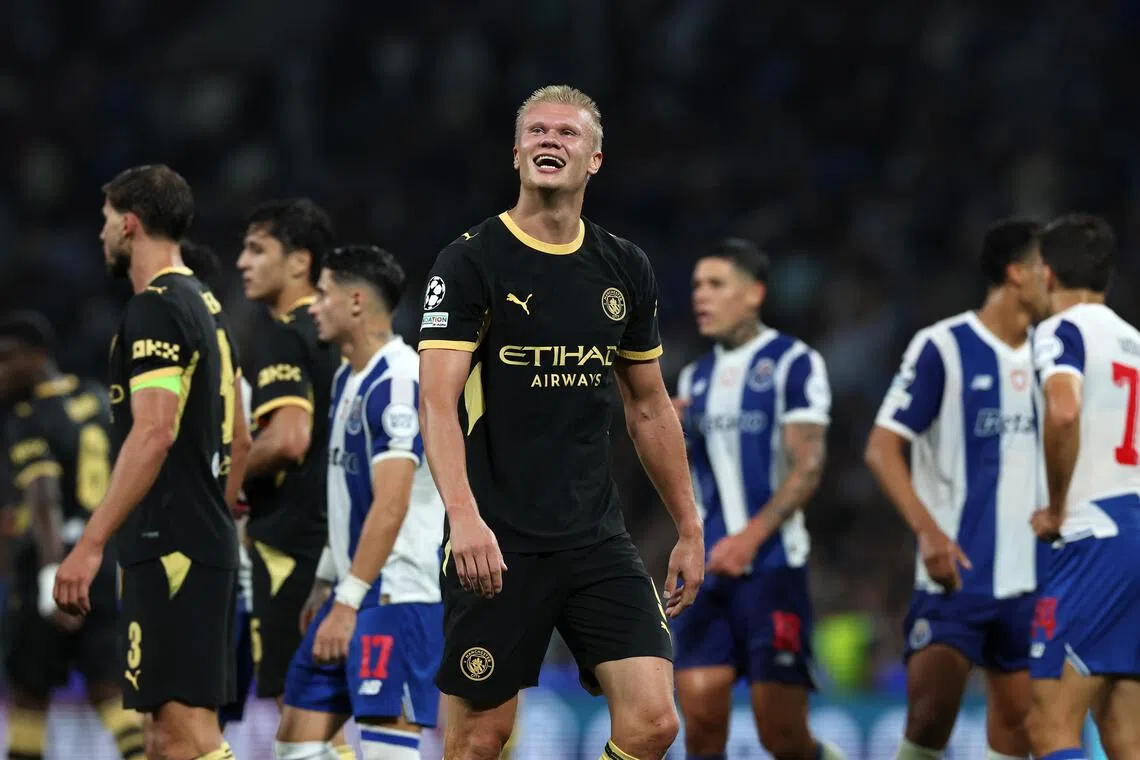 Erling Haaland became City’s third-highest goalscorer of all-time on 167 goals, with his second goal in the match against Porto.