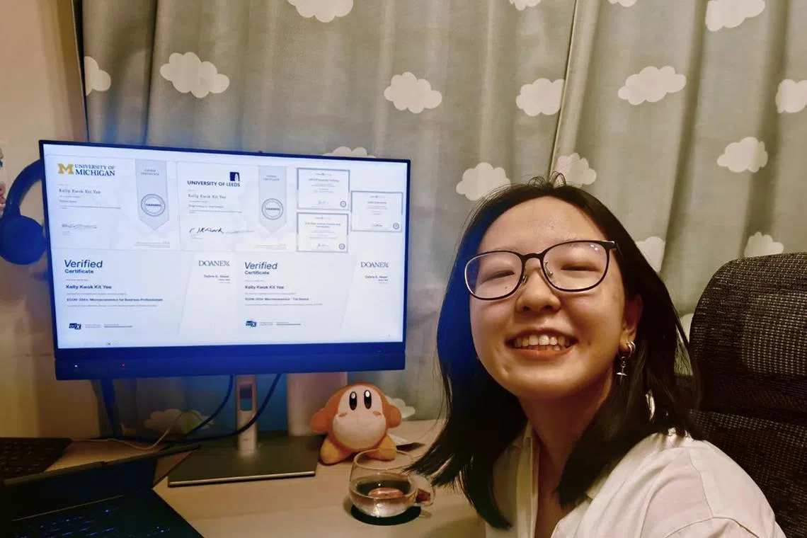Miss Kelly Kwok, 21, has completed more than 10 certifications on programming and business skills.
CREDIT: COURTESY OF KELLY KWOK