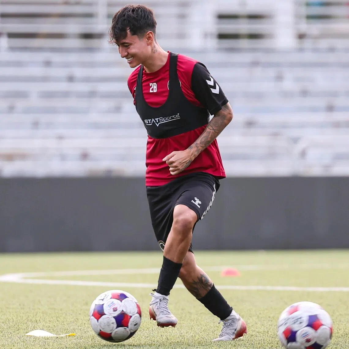 Tanjong Pagar United midfielder Emilio Estevez Tsai scored his first goal against BG Tampines Rovers on Jan 31.
