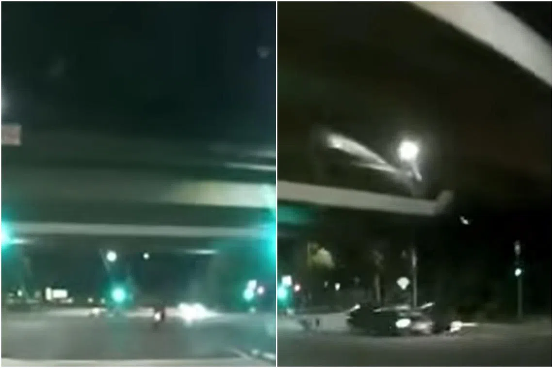 The motorcyclist was making a right turn towards PIE and collided with a car driving straight on Pioneer Road North, exiting NTU. 
