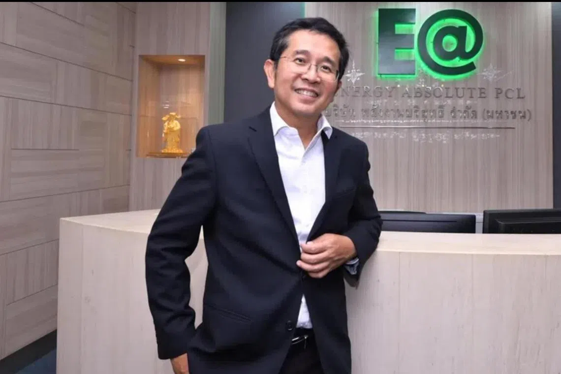 Shares of Energy Absolute posted a record monthly drop of 51 per cent in June, slashing Mr Somphote Ahunai's fortune to less than US$600 million.