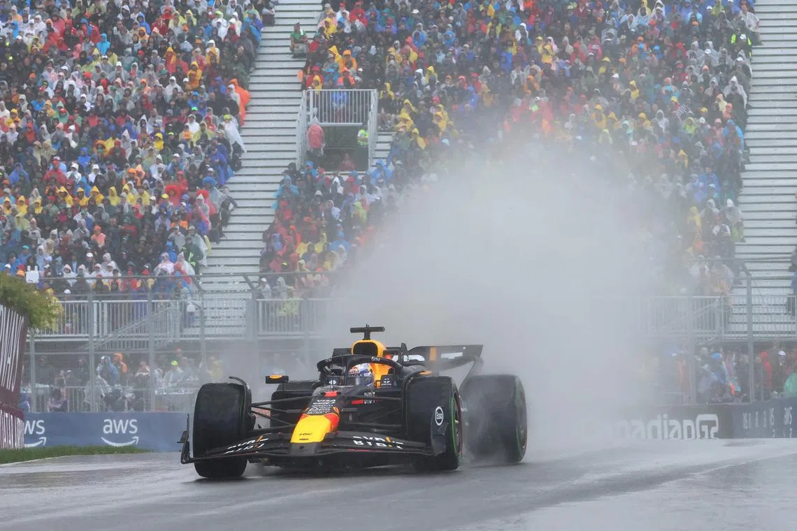 Red Bull's Max Verstappen during a wet Canadian Grand Prix which he won. The Dutchman will be hoping to build on momentum as he prepares for the Spanish Grand Prix.