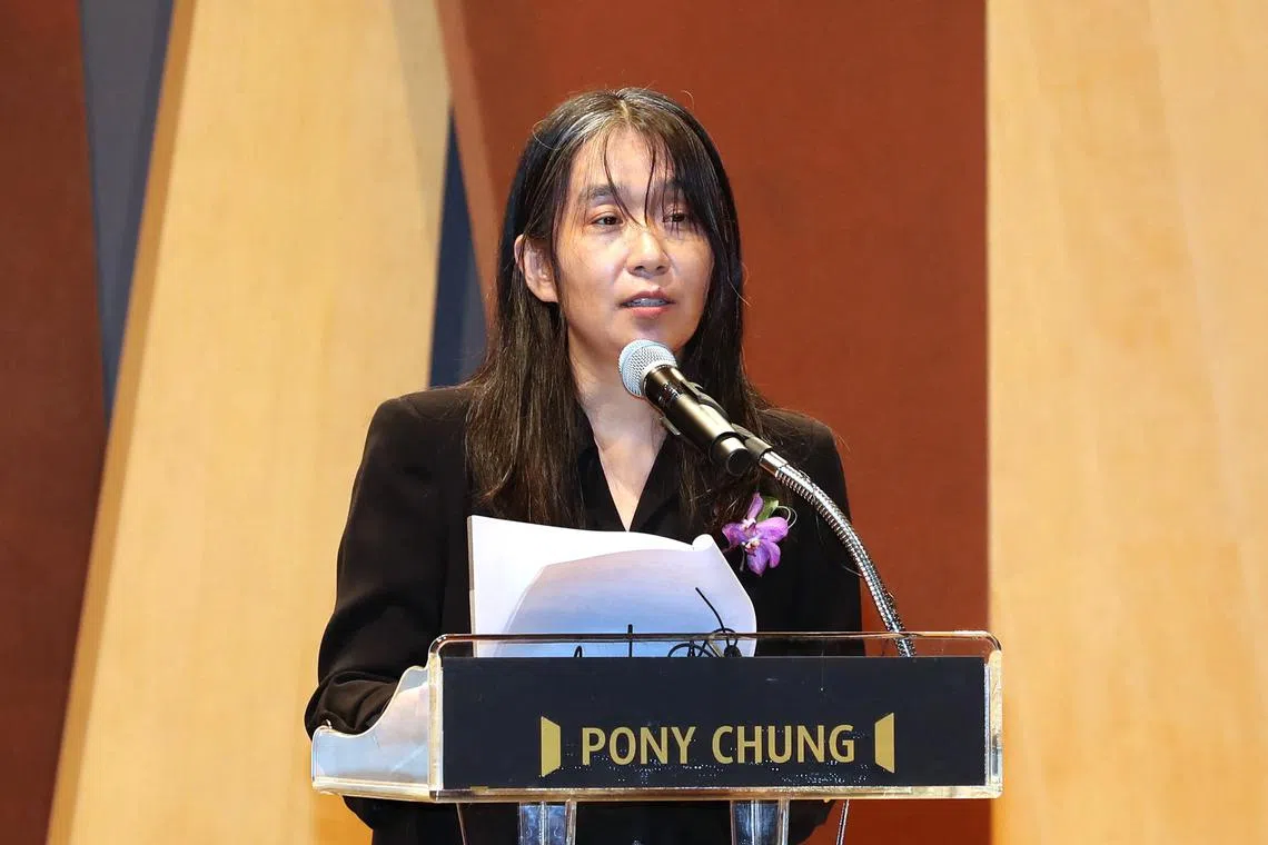 South Korean author Han Kang attends the Pony Chung Innovation Award ceremony in Seoul on Oct 17.