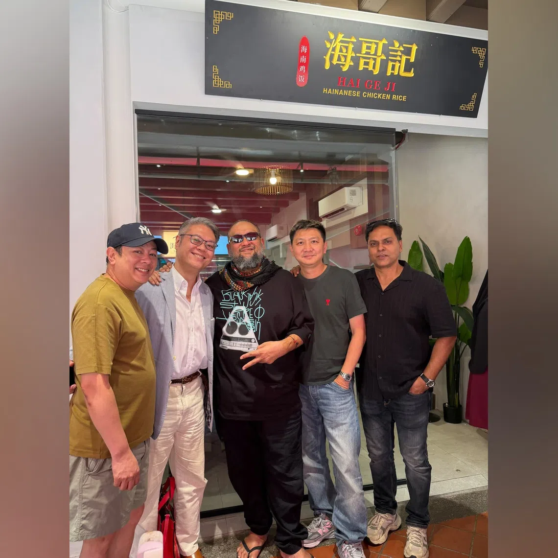 Sheikh Haikel (centre) with the main cast of Army Daze, (from left) Kevin Verghese, Edward Yong, Adrian Lim and Ahamed Azad.