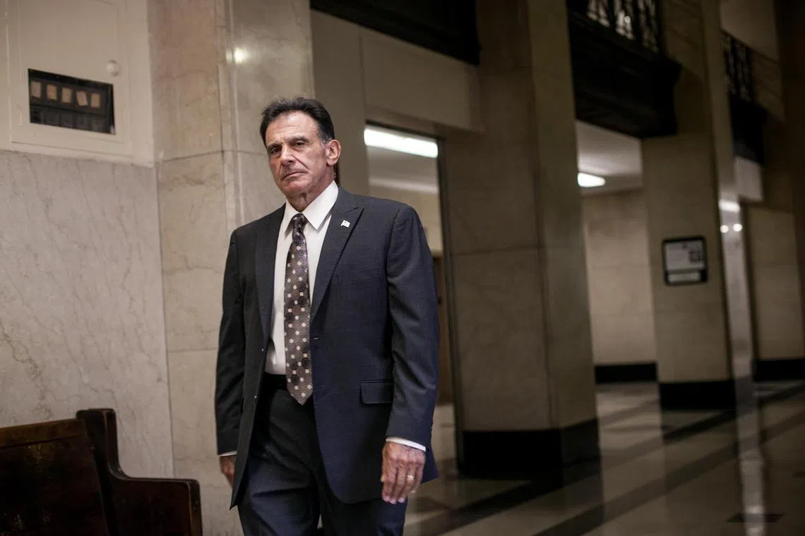 FILE Ñ Louis Scarcella, a former New York police detective, after a court hearing in Brooklyn on Sept. 16, 2014. Scarcella was known as Òthe closerÓ in the 1980s and Õ90s, but convictions in more than a dozen of his cases have been overturned. (Anthony Lanzilote/The New York Times)