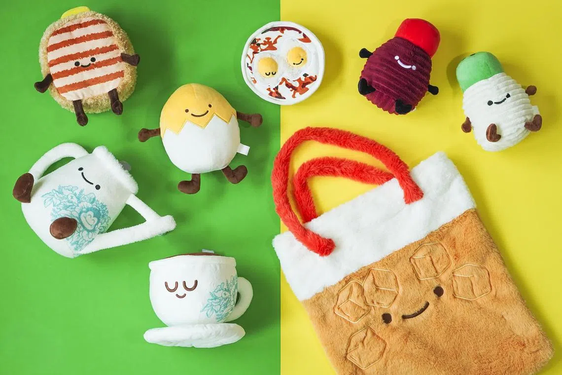 The Kopi & Toast plush toy collection is inspired by traditional coffee shop breakfast items. 